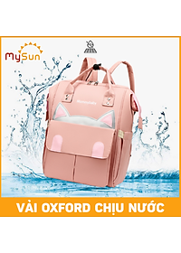 Balo bỉm sữa ĐA NĂNG có túi đựng đồ giữ nhiệt cho mẹ và em bé sơ sinh MÈO YÊU - MySun