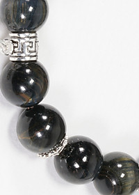 Vòng Mắt Hổ Xanh Đen Phối Charm Hoa Sen Bạc (10mm) Ngọc Quý Gemstones