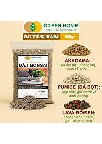 Đất Trồng Cây Bonsai Greenhome, Bao 500GR, Promix, Trộn Sẵn, Tiện Dụng, Giữ Ẩm Tốt, Thoáng Khí, Rễ Khoẻ, Thân To