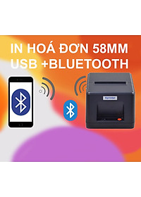 Máy in hoá đơn Bluetooth Xprinter XP-58IIB, sử dụng khổ giấy in rộng 58mm, kết nối USB hoặc là Bluetooth ( hàng chính hãng)
