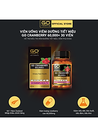 GO CRANBERRY 60,000+ 30 viên - Viên uống viêm đường tiết niệu nhập khẩu chính hãng GO Healthy New Zealand