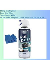 [KÈM KHĂN]-Bình xịt vệ sinh máy ảnh, bàn phím, bo mạch máy tính 450ML- Bình xịt khí nén đa năng dùng cho máy quay, ống kính, điện thoại.-Hàng nhập khẩu