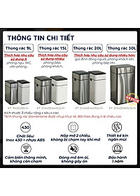 Thùng rác thông minh cảm ứng tự động đóng mở DandiHome - Tặng pin AA