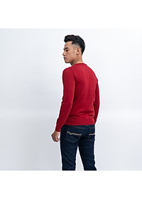 Áo len nam dài tay cổ tim màu đỏ đô NOVELTY 180570I