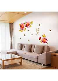 Decal dán tường hoa thược dược SK9334