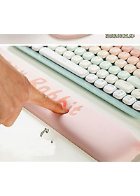 Miếng Kê Tay Bàn Phím Đệm Lót Chuột Mouse Pad Bunny Pink_ Hàng chính hãng