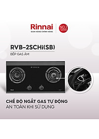 Bếp gas âm đầu đốt trong Rinnai RVB-2SCHi(SB) mặt bếp kính SCHOTT và kiềng bếp gang - Hàng chính hãng