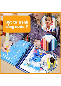 Sách tranh tô màu nước bút ma thuật thần kỳ diệu cho bé 2 3 4 5 tuổ