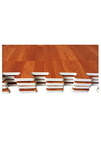 Bộ 4 tấm Thảm xốp giả gỗ ECOBABY an toàn cho bé - hình vân gỗ đậm - kích thước 1 tấm 60x60cm, độ dày khoảng 0,9-1cm