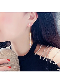 Bông tai ngọc trai tuarua dài phụ kiện nhỏ xinh