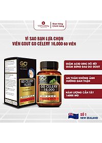 Viên gout nhập khẩu chính hãng New Zealand GO CELERY 16000mg (60 viên) giúp giảm các triệu chứng bệnh gút: giảm uric axit, làm giảm triệu chứng sưng đau do gut