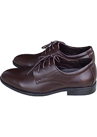 Giày tây nam buộc dây Trường Hải màu nâu đế cao su  cao 3.5cm da bò thật GT0121