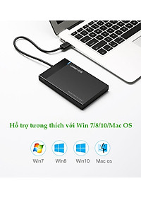 Vỏ hộp đựng ổ cứng SATA 2.0/3.0 2.5 và SSD vỏ nhựa ABS cao cấp (dây dời) UGREEN US221 30848 - Hàng Chính Hãng