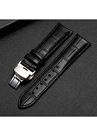 Dây Đồng Hồ Da Cá Sấu Đen Size 14/16/18/20/22/24/26mm - Dây Đeo Da Cá Sấu Thật 100% - Bảo Hành 12 Tháng