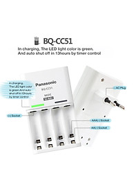 Bộ sạc và pin PANASONIC Eneloop CC51E ( 2 viên AA 2000mAh) - Hàng chính hãng