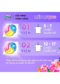 Túi Viên Giặt Xả MaxKleen 2 Trong 1 Hương Dấu Ấn Ngọt Ngào (34 viên/ túi)