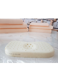 Gối Cao Su Cho Trẻ Sơ Sinh Liên Á, Gối Lõm Chống Méo Đầu 17x35x3cm + Áo