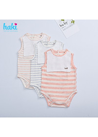 Bộ bodysuit kẻ thủy thủ cho bé vải sợi tre cao cấp BB032, set body bé trai bé gái, body cho bé sơ sinh hàng chính hãng HAKI