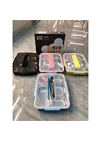 Hộp Cơm Văn Phòng 5 Ngăn Inox 304 Giữ Nhiệt Chống Tràn Có Giá Điện Thoại Tặng Thìa Đũa Cao Cấp- Hàng Chính Hãng MINIIN