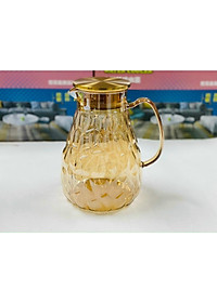 BÌNH ĐỰNG NƯỚC UỐNG THỦY TINH CHỊU NHIỆT LÊN ĐẾN 400 ĐỘ C MÀU VÀNG GOND SANG TRỌNG