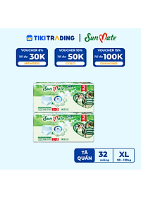[Mẫu mới] Combo 2 Tã quần SunMate siêu mềm mại G1 mới size XL-14+2 miếng