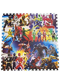 Bộ 4 tấm Thảm xốp lót sàn ECOBABY an toàn cho bé - hình năm anh em siêu nhân - kích thước 1 tấm 60x60cm, độ dày khoảng 0,9-1cm