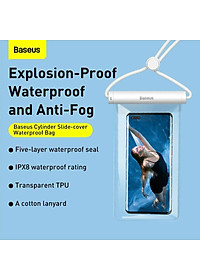 Túi chống nước dùng cho điện thoại Baseus nắp trượt chuẩn IP X8 - Baseus Cylinder Slide-Cover Waterproof Bag ( for under 7.2 inch SmartPhone) - Hàng chính hãng