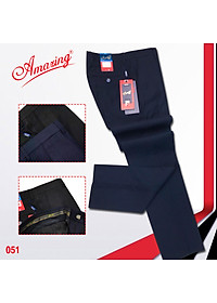 Quần tây nam Amazing màu đen và xanh đen, size 28 đến 40, form công sở truyền thống, không ly, ống suông