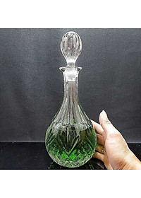 Chai Đựng Rượu Đẹp 800ML - Chai Pha Lê cao cấp mẫu giọt nước – nắp mài đặc nguyên khối không cần gioăng - phong cách châu âu (P3)