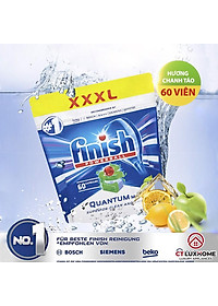 Viên rửa chén bát Finish Quantum Max 60 viên hương chanh 