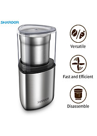 Máy xay hạt cà phê và gia vị đa năng cao cấp thương hiệu Shardor CG725S - Chất liệu: Thép không gỉ 304 - Công suất 200W - Hàng Nhập Khẩu
