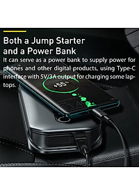 Bộ kích bình dùng cho xe hơi Baseus Super Energy Pro Car Jump Starter (5V/3A, 3in1, 12000mAh Power Bank, 1000A) -Hàng Chính Hãng