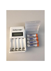 Bộ sạc màn hình LCD tốc độ cao K98 tặng kèm hộp 4 PIN SẠC AA 3200mAh