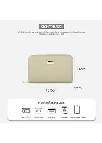 Ví nữ da thật cầm tay, ví da nam nữ nhiều ngăn, đựng vừa passport tích hợp công nghệ RFID Blocking IDIGO FW1 - 4311