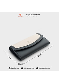 Ví Yuumy ( Thời trang nữ phối màu kèm dây đeo chéo - Ví da Seasand YV103 )