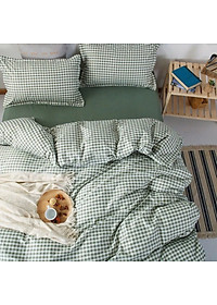 Bộ chăn ga gối cotton PL1 Lidaco decor phòng ngủ theo phong cách vintage với sắc màu trẻ trung
