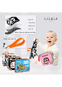 Sách vải Lalala baby kích thích thị giác cho bé sơ sinh 0 đến 12 tháng