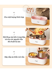 Hộp Cơm Cắm Điện Hâm Nóng Besti 2 Tầng 4 Khay Inox Cao Cấp Không Gỉ, Hộp Cơm Cắm Điện Văn Phòng Sang Trọng Đa Năng, Tiện Lợi Dễ Sử Dụng - Hàng Chính Hãng 