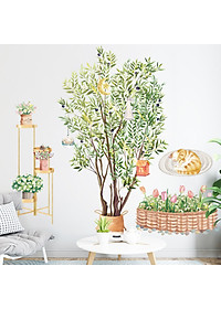 Decal dán tường cho bé Sticker dán tường in chất lượng cao có keo mặt sau mẫu Cây Trang Trí ZH82