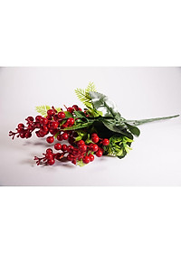 Hoa giả đẹp trang trí nhà cửa chùm Cherry đỏ hạnh phúc nhiều màu - Cao 40cm bụi 7 cành