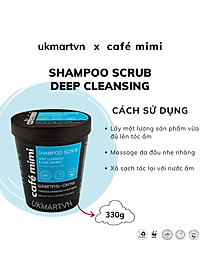 Dầu Gội Tẩy Tế Bào Chết Da Đầu Cafe Mimi Shampoo Scrub 330g Làm Sạch Sâu, Làm Phồng Chân Tóc, Hỗ Trợ Mọc Tóc