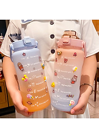 Bình Đựng Nước 2L Dễ Thương Có Vạch Báo Giờ Uống Nước - Hàng Loại 1 - Chính Hãng MINIIN