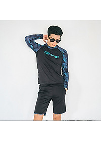 Bộ bơi nam dài tay cao cấp, tay phối họa tiết cá tính, chất bơi chuyên dụng co giãn tốt, dày dặn đẹp, có mẫu nữ để mặc đôi | BN020