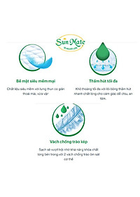 [Mẫu mới] Tã quần SunMate siêu mềm mại G1 mới size L-16+2 miếng