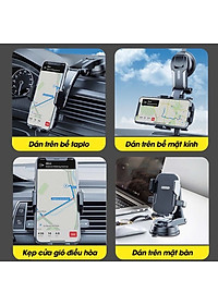 Giá Đỡ Điện Thoại trên Ô Tô, Kẹp Điện Thoại dạng Thác đổ, Không Chắn Tầm Nhìn gắn táp lô, Kính lái ô tô - Thương Hiệu RIBI - Hàng Chính Hãng