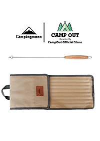 Đồ cắm trại bộ 8 xiên nướng BBQ campingmoon campoutvn du lịch dã ngoại có túi sang trọng đựng kèm glamping không rỉ sét hợp vệ sinh A185