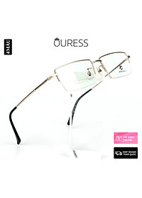 Gọng kính titanium LS9002 nửa khung thời trang nam cao cấp siêu nhẹ siêu bền OURESS