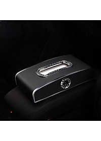 Hộp Đựng Khăn Giấy Trên ô Tô Có Đồng Hồ Và Bảng Số điện Thoại Cao Cấp (Kèm Video thực tế)