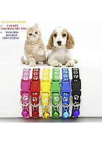 VÒNG CỔ LỤC LẠC CHO PET THÚ CƯNG CHÓ MÈO Dưới 5kg In hình bàn chân Chất liệu dù