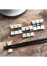 Combo 10 chiếc Gác Đũa xà cừ hình chữ nhật cẩn Bào Ngư VIP (CTH743) Sang trọng trên bàn ăn
